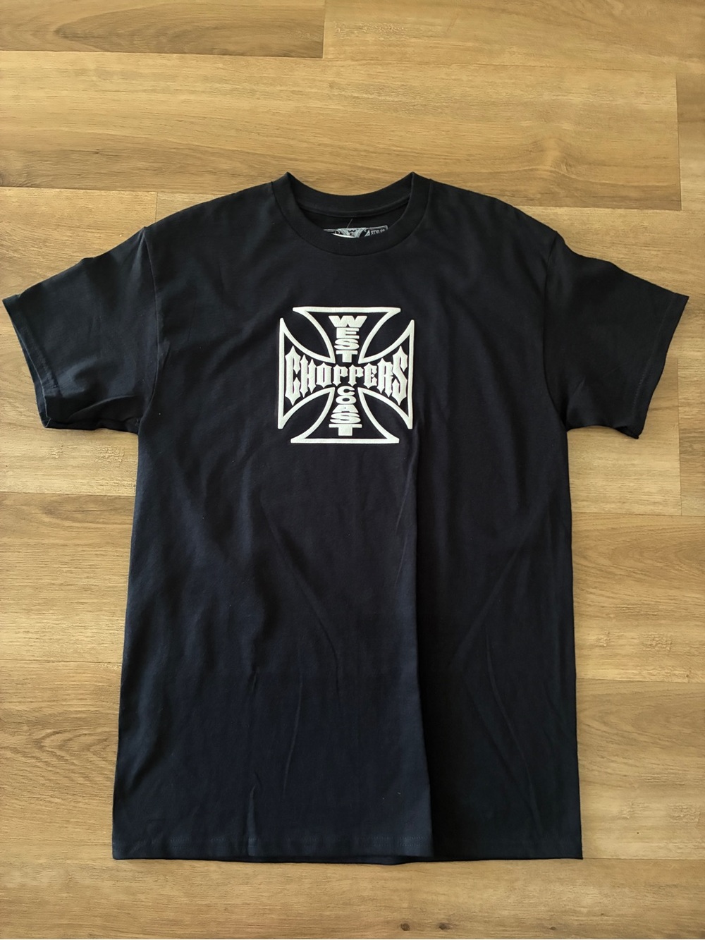 West Coast Choppers Iron Cross Logo T-Shirt Black Size Medium NWOT Graphic Tee